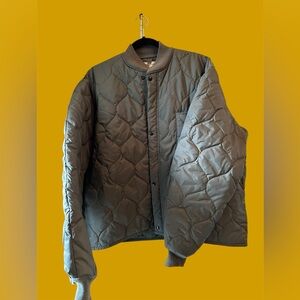 Vtg US Military Air Force USAF Flyers CWU-9/P Quilted Liner Jacket Green - Large